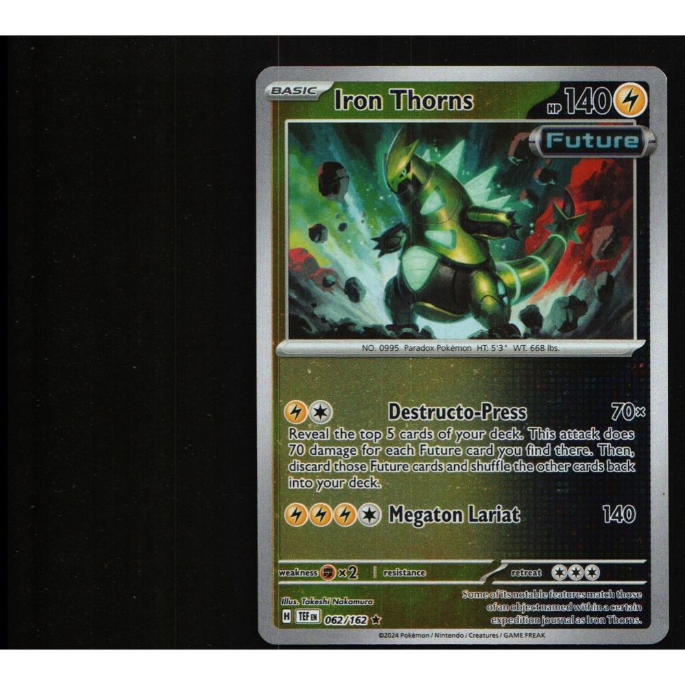 2024 Pokemon Temporal Forces Iron Thorns 062/162 Holo Rare Future TEF EN